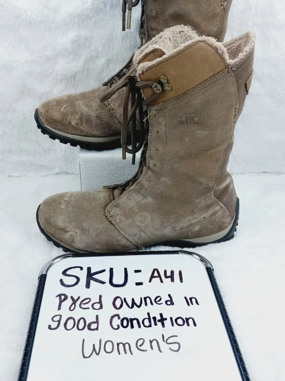 Sorel Women's Taupe Victoria Suede Mid-Calf Classic Winter Snow Boots Size 10